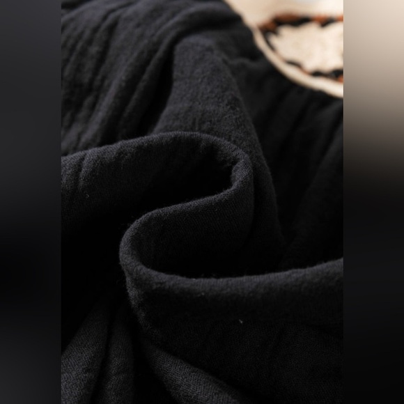 Black Flower Crochet Square Neck Women's Top - Picture 7 of 7